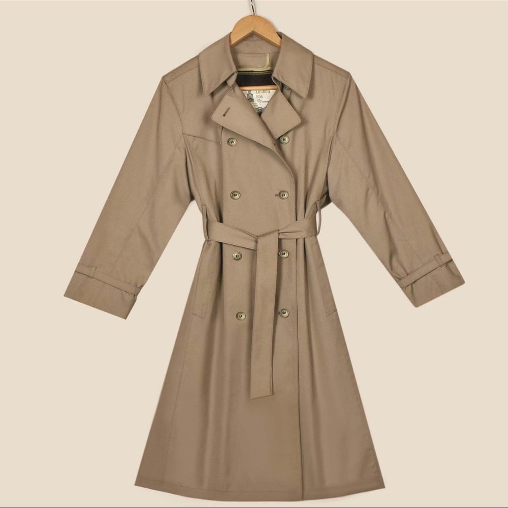 London Fog Main Stage Zip Out Lining Double Breasted Trench Coat!